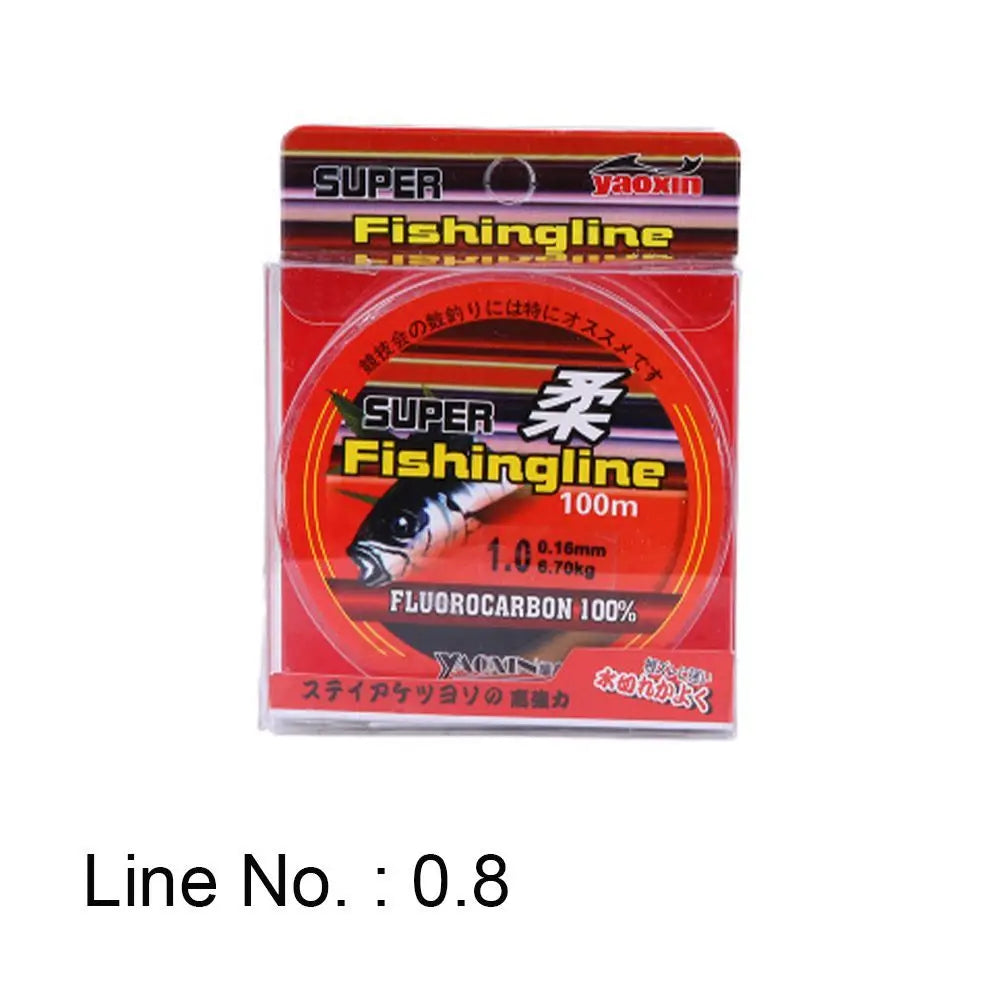 100M Super Strong Fishing Line 100% Fluorocarbon Monofilament Nylon PA Tackle Wire Durable Fishing Line 0.8-6LB