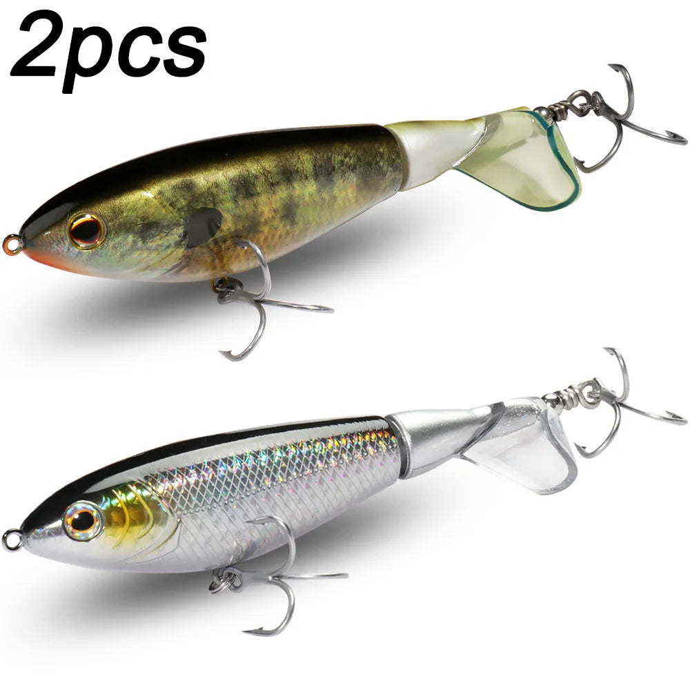 Propeller Plopper 20g 27g Bait 5X Strong Hook Swimbait Pesca Spin Tail Wobbler Spinnerbait Fishing Topwater Crankbait Lure Kit