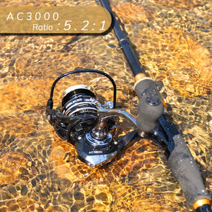 Fishing Rod Reel Combo 1.8 2.1m Carbon Fiber Spinning Rod and 5.2:1 Gear Ratio Spinning Reel Max Drag 8kg for Fresh Saltwater