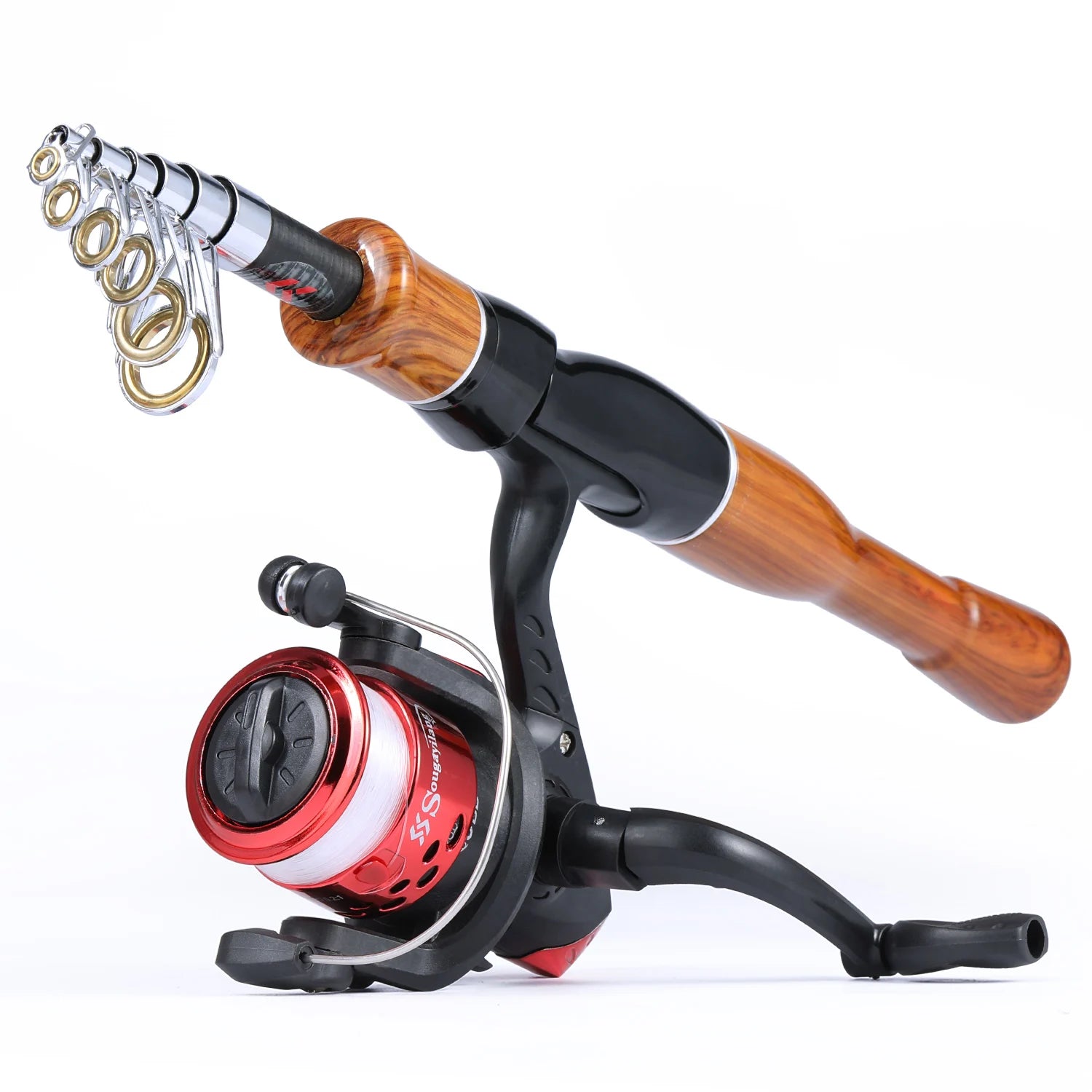 Sougayilang Spinning Fishing Combo 1.6m Carbon Fiber Spinning Rod and 5.2:1 High Speed Spinning Fishing Reel Fishing Kit Tackle