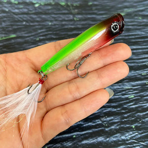 65mm 7g Surface Popper Fishing Lures Long Casting Artificial Bait Topwater Pencil Swimbait Wobblers for Pike Perch Equipment