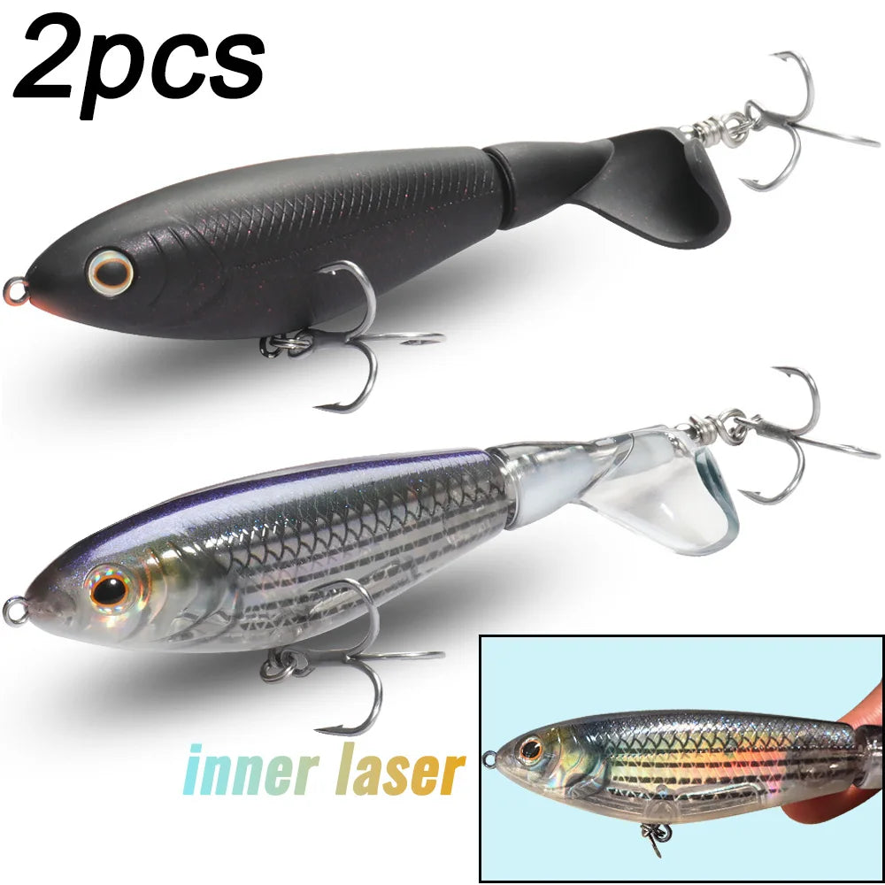 Propeller Plopper 20g 27g Bait 5X Strong Hook Swimbait Pesca Spin Tail Wobbler Spinnerbait Fishing Topwater Crankbait Lure Kit