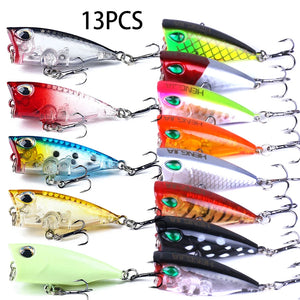4cm 3.3g Mini Popper Crankbaits Fishing Lures Artificial Wobblers For Trolling Pike 3d Eyes Fish Topwater Swimbait Minnow