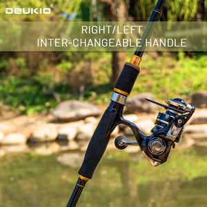 Fishing Rod Reel Combo 1.8 2.1m Carbon Fiber Spinning Rod and 5.2:1 Gear Ratio Spinning Reel Max Drag 8kg for Fresh Saltwater