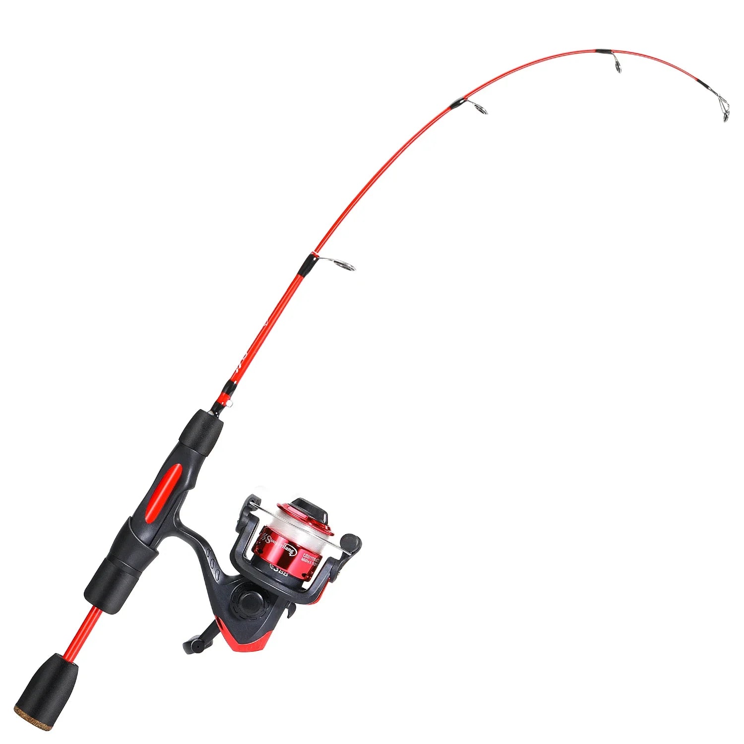 Sougayilang Ice Fishing Rod Combo Portable 2 Sections Ultralight Winter Fishing Rod and Reel Set 71cm 68cm Spinning Rod Set