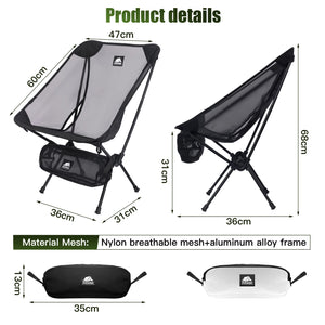 Moon Chair Breathable Outdoor Chair Camping Fishing Chair Mesh Material 7075 Aluminum Alloy Breathable Surface Anti Sinking