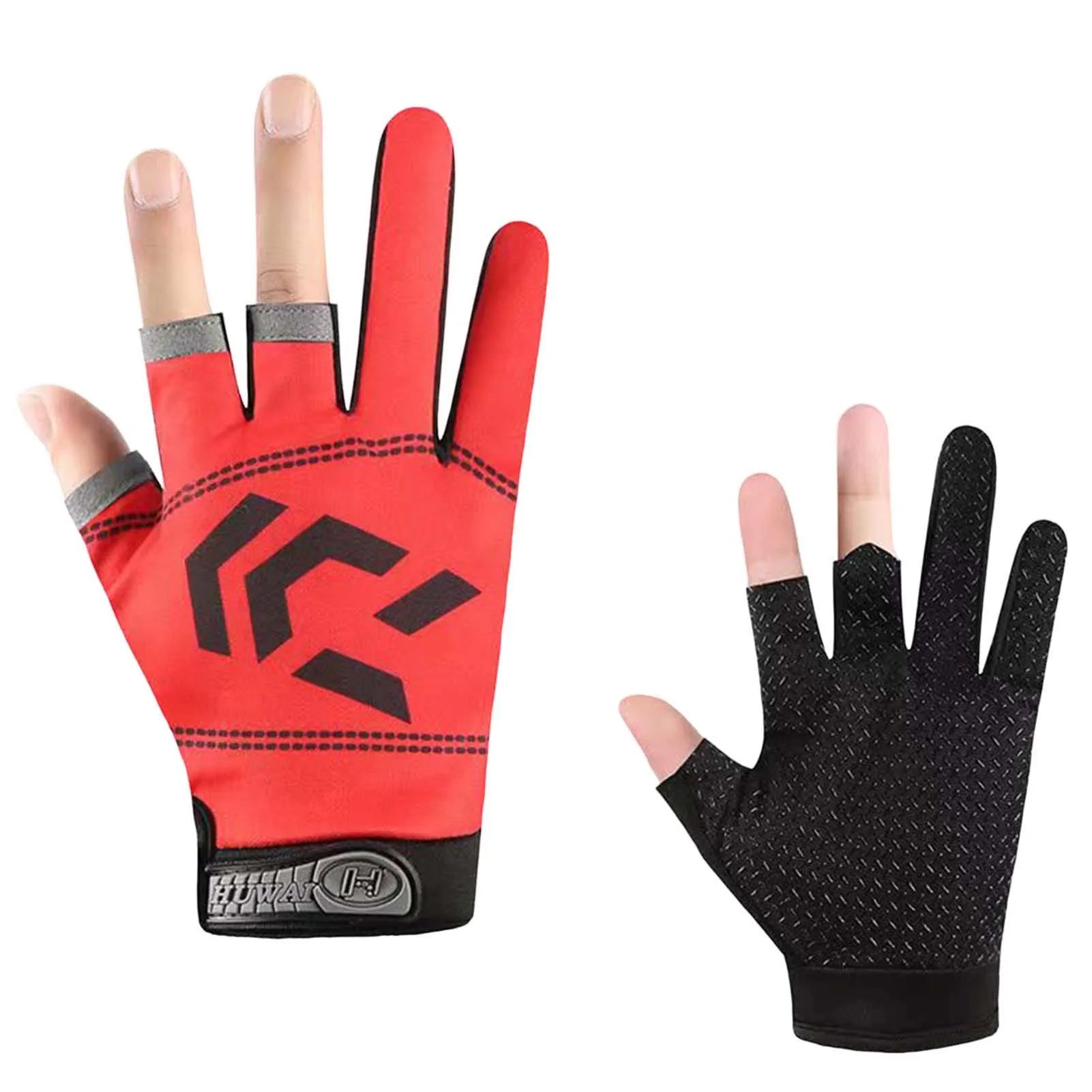 1/2 pair Fishing Gloves Sun Protection 3 Cut Fingers Anti-Slip Breathable Fishing Gloves Suitable for Outdoor Activities