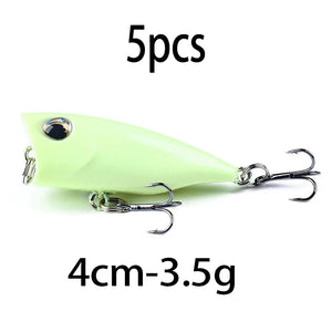 4cm 3.3g Mini Popper Crankbaits Fishing Lures Artificial Wobblers For Trolling Pike 3d Eyes Fish Topwater Swimbait Minnow